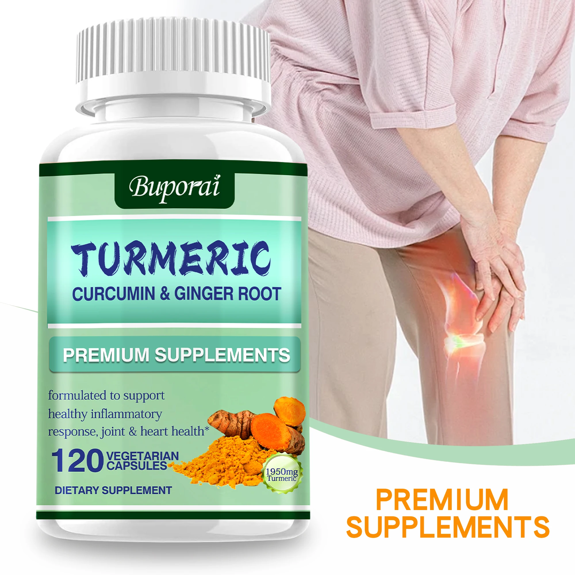Turmeric Curcumin Capsule - Turmeric Curcumin + Ginger Root -