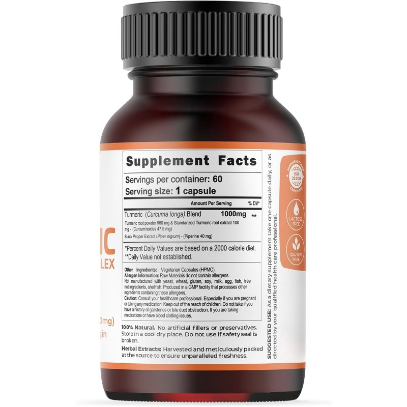 Turmeric Capsules 1000mg Conta - Turmeric Curcumin Capsule review and price