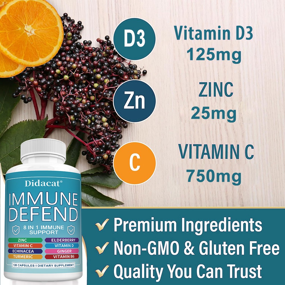 8-in-1 Immune Support Capsules - Turmeric Curcumin Capsule review and price